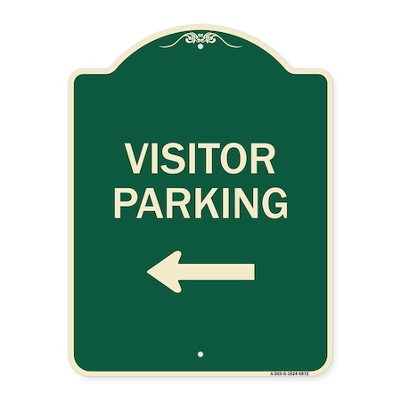 Signmission Designer Series-Visitor Parking 1, Green Heavy-Gauge Aluminum, 24" x 18", G-1824-9872 A-DES-G-1824-9872